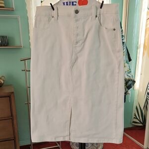 Banana Republic White Midi Skirt